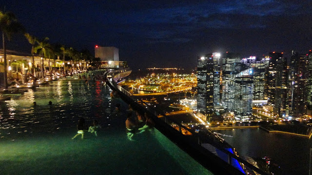 Singapura vista de noite do Marina Bay