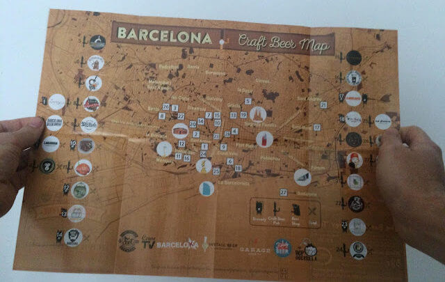 Mapa das Cervejarias Artesanais em Barcelona