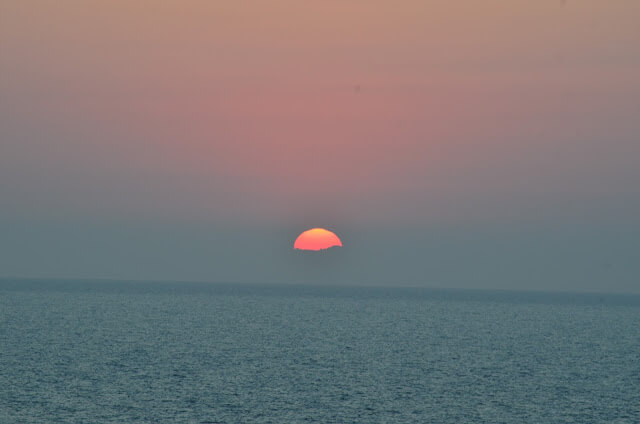 Pôr do sol no mar Egeu