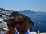 Christian Gutierrez and Priscilla Gutierrez on Santorini Island