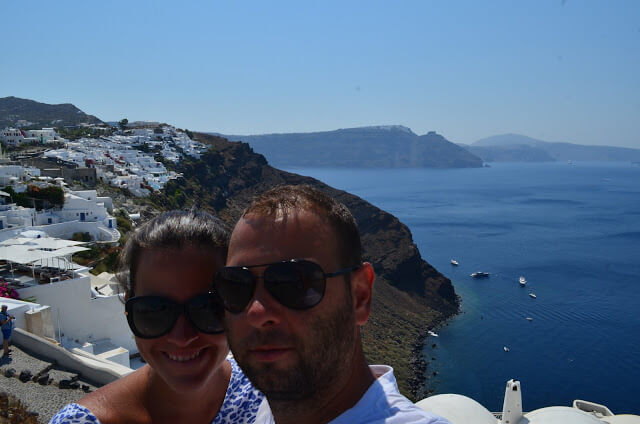 Christian Gutierrez e Priscila Gutierrez na Ilha de Santorini