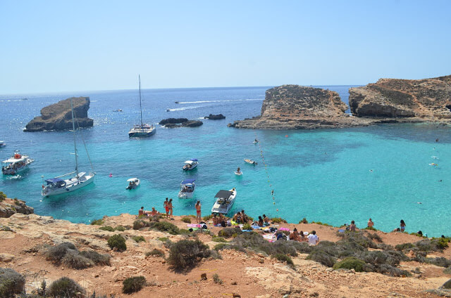 Barcos na Blue Lagoon