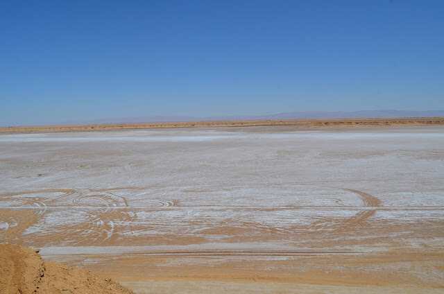 Lago de sal na Tunísia en Tozeur