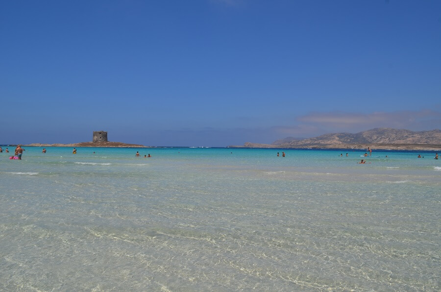 Praia de La Pelosa, Sardenha, Itália