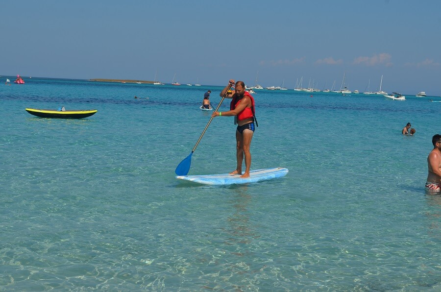 Stand-up Praia de La Pelosa, Sardenha, Itália